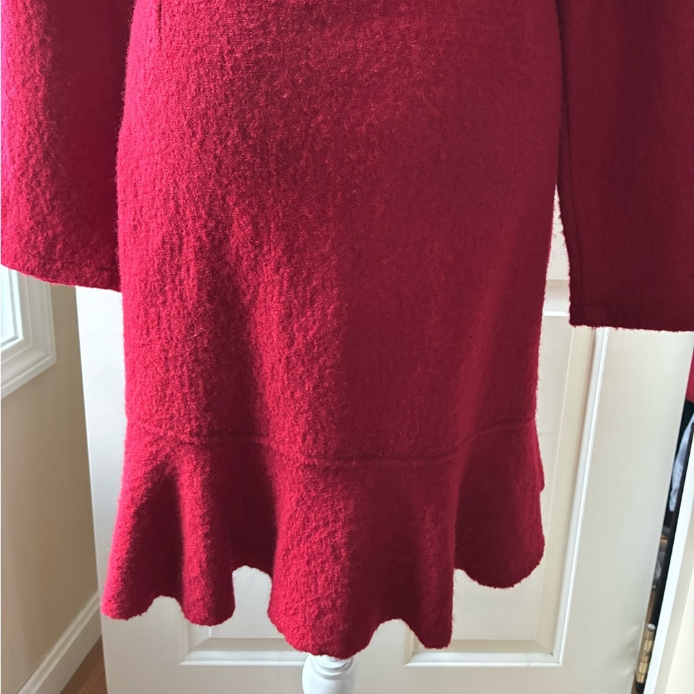 Sarah Spencer Boiled Wool Wrap Cardigan Coat with Belt Red Size S - Picture 8 of 16
